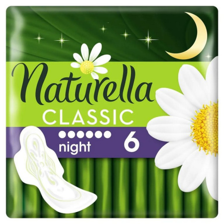 Прокладки Натурела Классик Camomile Night Single 6шт/уп