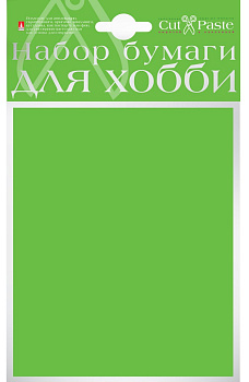 Набор цв. бумаги для хобби А6 10 листов, цвет зеленый