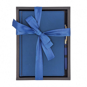 Набор подарочный BrunoVisconti "VELVET" (ТЁМНО-СИНИЙ ЕЖЕДНЕВНИК А5 + РУЧКА)