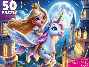 Пазлы   50 дет. "Полет на единороге" Рыжий КОТ