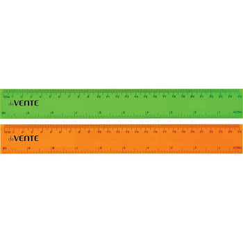 Линейка 25 см. (10 in) пласт. две шкалы флюор. deVENTE
