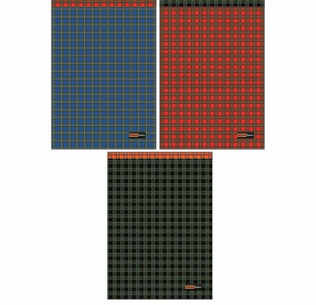 Блокнот А4  60л., 210*297 мм,, на гребне  "ULTIMATE BASICS" ШОТЛАНДКА 3 ВИДА