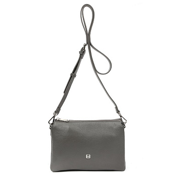 Сумка женская FABRETTI 24х16х8 см, нат. кожа, серый