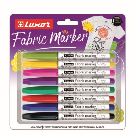 Набор маркеров для ткани 8шт Luxor FABRIC 5-7 мм