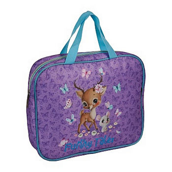 Папка для тетрадей, ИЗО и технологии на молнии A4 (36x28x8 см) текстильная "Funny Tales" с расширени