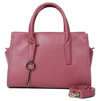 Сумка женская LEO VENTONI 28,5*19,5*14,5см, нат. кожа, розовый