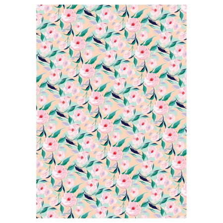 Бумага упаковочная 70*100см  в рулоне (ассорти) "Floral mood" MESHU