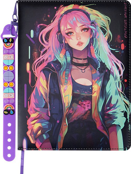 Дневник школьный Prof-Press твердая обл, кожзам, подарок в компл "МЕЧТАТЕЛЬНАЯ ДЕВУШКА" 48л.