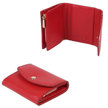Портмоне FABRETTI женское, нат. кожа, 10*8*2,5см, красный