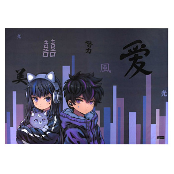 Клеёнка д/труда ПВХ 70*50 см "Кибер аниме"