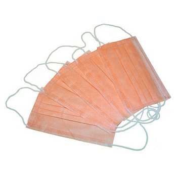 Маска 3-х слойная, оранжевая
