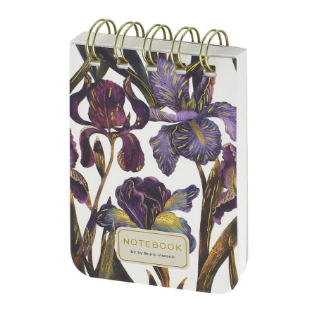 Блокнот А7  40л.,  75*105 мм, на гребне Bruno Visconti CUTE JOURNAL "Flora. Ирисы"
