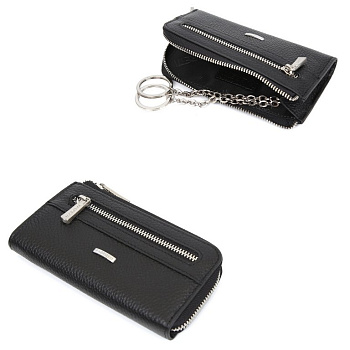 Футляр для ключей FABRETTI нат. кожа, 13х7х2 см, черный