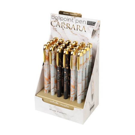 Ручка шариковая с рис. Bruno Visconti "Carrara" 0,38мм синяя (линия 0,36мм) цв. ассорти