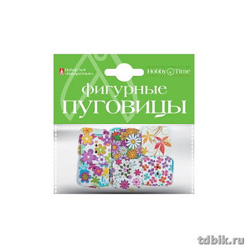 Пуговицы деревянные "Квадратные" (12шт/уп) HobbyTime