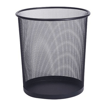 Корзина для бумаг металлическая 13л, черная deVENTE, круглая