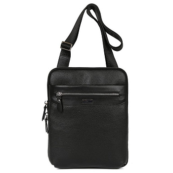 Сумка мужская FABRETTI 23*29*3, нат. кожа, черный