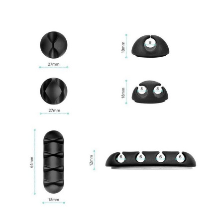 Держатель для проводов Onkron черный 8шт/уп