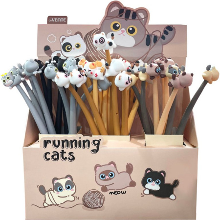 Ручка шариковая сувенирная "Running Cats" 0,7мм синяя масляная (ассорти) deVENTE