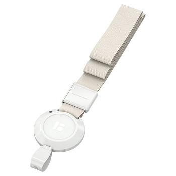 Шнур для бейджа белый с рулеткой (шнур 45см, рулетка 70см) Berlingo