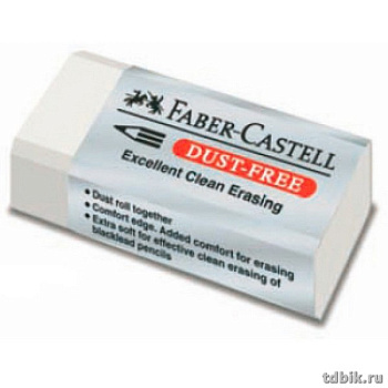 Ластик Faber-Castell DUST FREE 41х18,5х11,5 мм в картонном футляре, белый