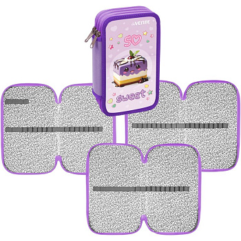 Пенал 3 отд. для девочки deVENTE "So Sweet" 205*120 (картон покрыт. из фольги с конгр. тисн.)