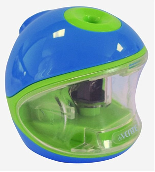 Точилка электрическая deVENTE "Сфера" 1 отверстие, голубая,  на батарейках (в комплект не входят)