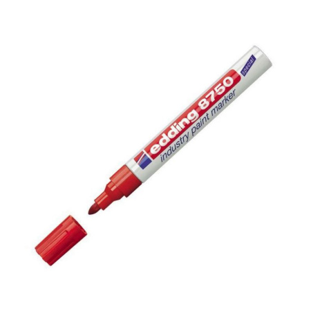 Маркер промышленный 2-4мм Edding 8750 лаковый, метал. корпус, красный