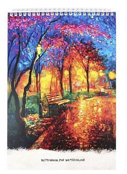 Скетчбук 200*300 мм, 20л. гребень "Осенний парк"
