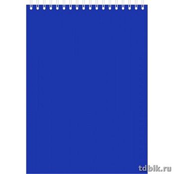 Блокнот А7  40л.,  75*105 мм, на гребне, синий
