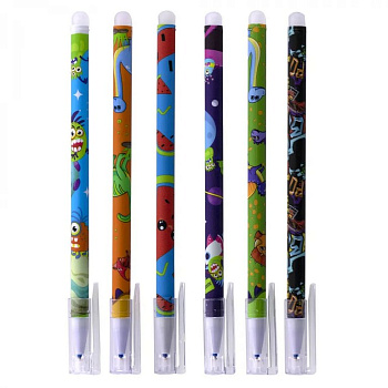 Ручка пиши-стирай гелевая "Машинки" Zoomi синяя 0,5мм