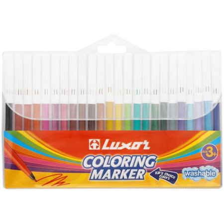 Набор фломастеров 24 цв. Luxor "Coloring" смываемые
