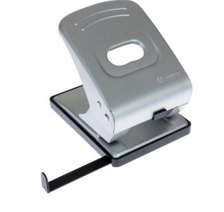 Дырокол до 40л метал. Lаmark "Mettallic", с линейкой цв. серый