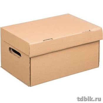 Коробка архивная 325*235*180мм, микрогофрокартон, с откидной крышкой, цв. бурый