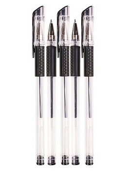 Ручка гелевая Legend резин. упор 0,7мм черная  (стерж.130мм, линия 0,5мм)