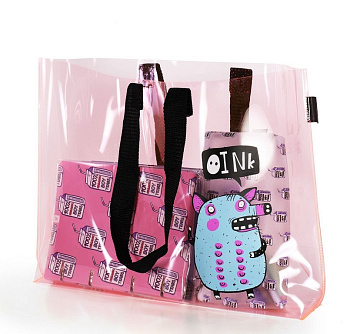 Сумка-шоппер "LOREX CLEAR" с принтом серия OINK! 45х30х6 см