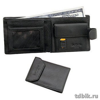 Портмоне Dr.Koffer нат. кожа, с встроенной визитницей на 8 карточек. черный