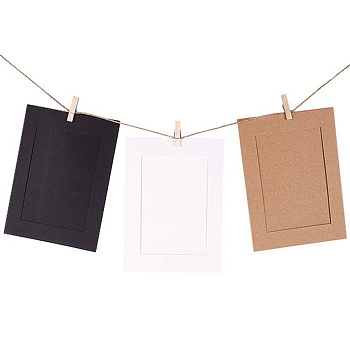 Рамки для фотографий в наборе 8х10,5 см (10 бум. рамок, 10 прищепок+ шпагат)