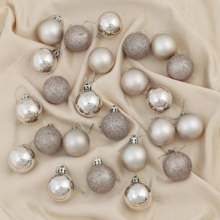 Набор шаров  цвет золото  40 мм 24 шт "Классика" (ассорти)