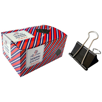 Зажим для бумаг 75 мм черный Attomex