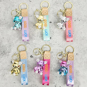 Брелок "Мишка" ассорти (металл и полимерные материалы)  3,5*5,5*3см