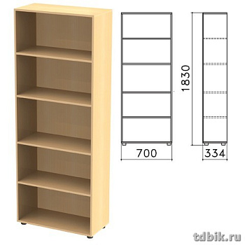 Шкаф для бумаг "Канц" открытый (700*330*1830 мм), цвет бук
