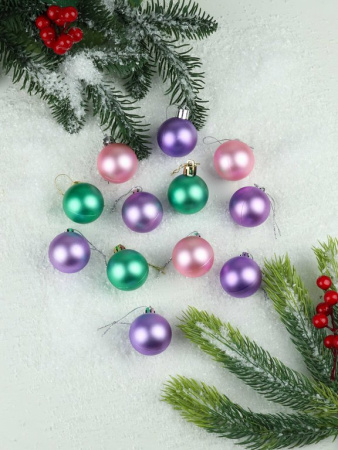 Набор шаров  цвет ассорти 40 мм 12 шт "Чудеса"