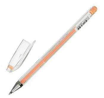 Ручка гелевая  оранжевая пастель Crown  0,8мм (линия 0,5мм)