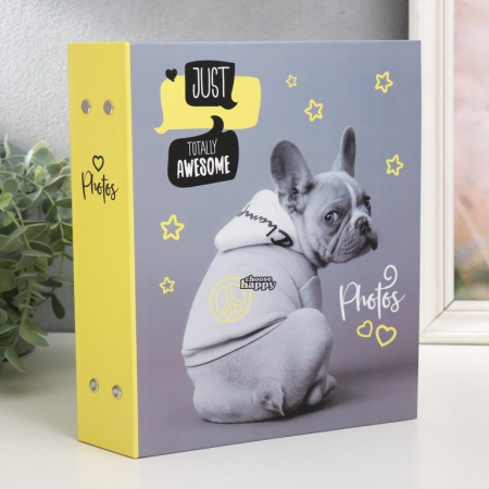 Фотоальбом 200 фото 10*15см "fluffy pets. Гррр" 23,5*17 см обложка картон, ПП карман