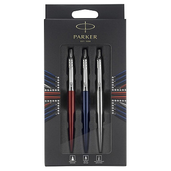 Набор подарочный Parker (ручка шарик. + ручка гелевая + механ. карандаш Jotter London Trio)