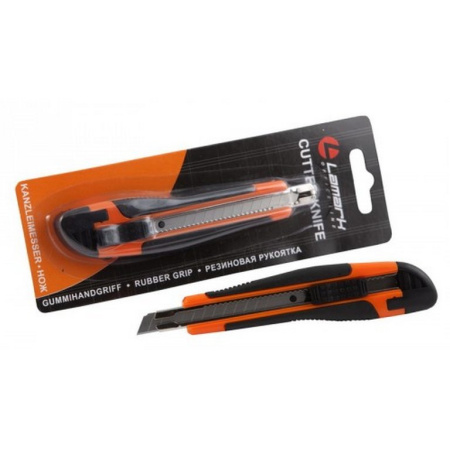 Нож канцеляр. шир. 1,8 см, метал. направ. резиновые вставки Lamark