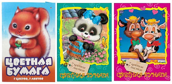 Набор цв. бумаги А4  7 лист 7 цв. "Мультики"