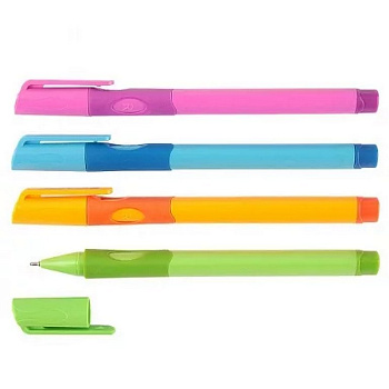 Ручка шариковая для правшей масляная Darvish  рез.упор синяя (ассорти)