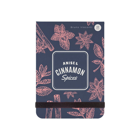 Блокнот А7 100л.,  85*127 мм, обложка на резинке "Megapolis Journal. Специи и пряности. Cinnamon"